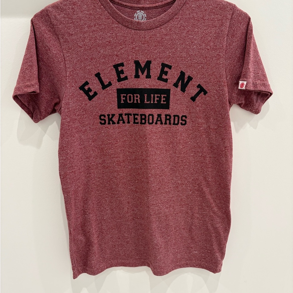 ELEMENT  - Boys Heather Maroon Skateboard Graphic T-Shirt